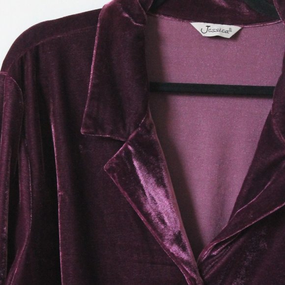 90's Jessica (Sears) Purple Velvet Blazer Size 3X (fits XL) - Picture 2 of 3